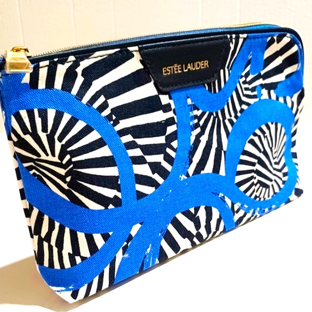 NEW Estee Lauder Quentin Jones Exotic Abstract Zip Makeup Cosmetic Pouch Bag - Picture 5 of 8